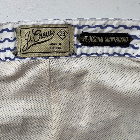 J.Crew Men’s “The Original Shortboard” Swim Trunks Size 29 Blue Wave Print - Picture 5 of 9